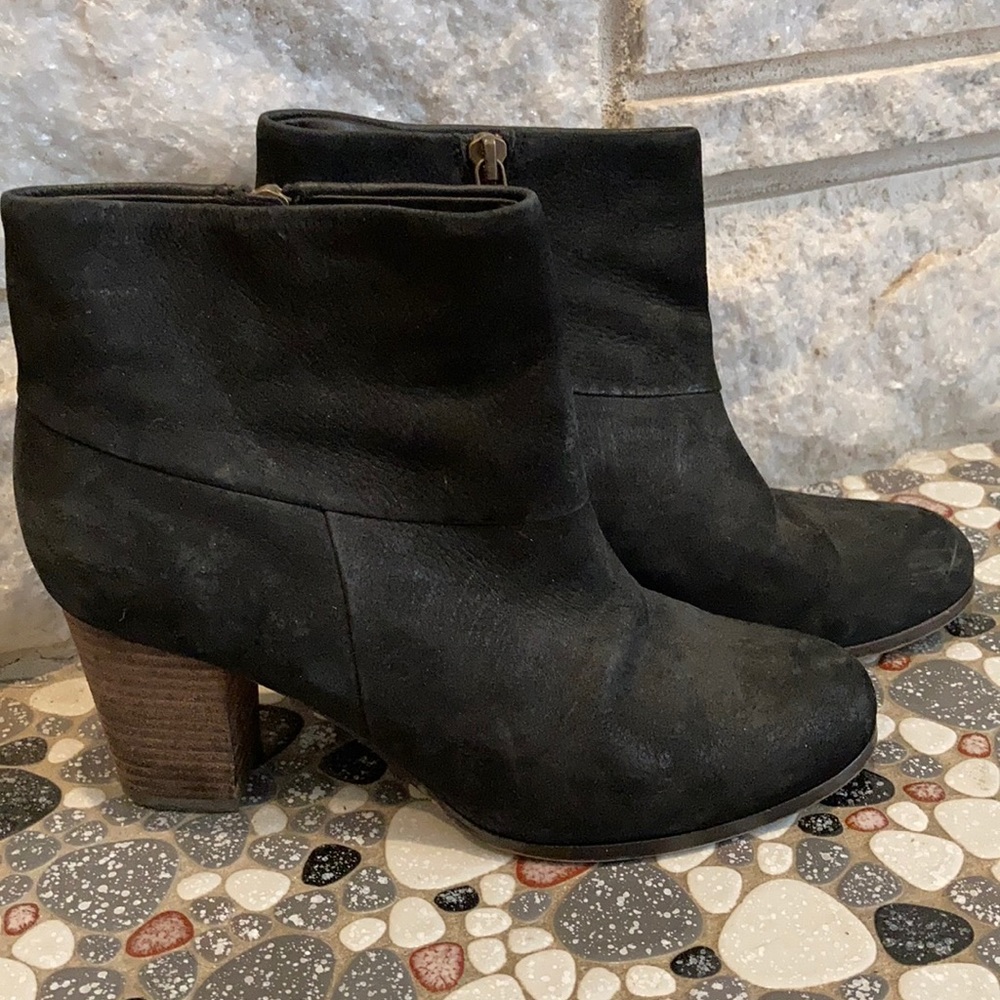 Cole Haan Booties Black Nubuck Leather
